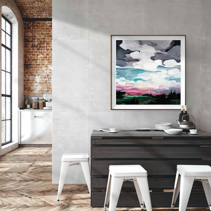 large abstract sunset painting limited edition print