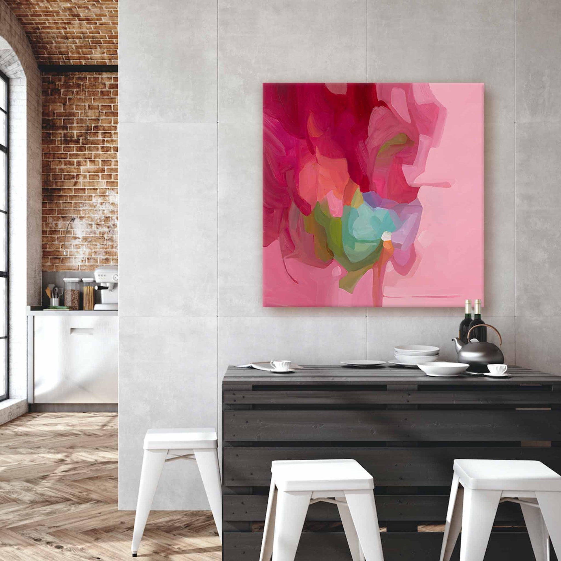 large pink canvas wall art