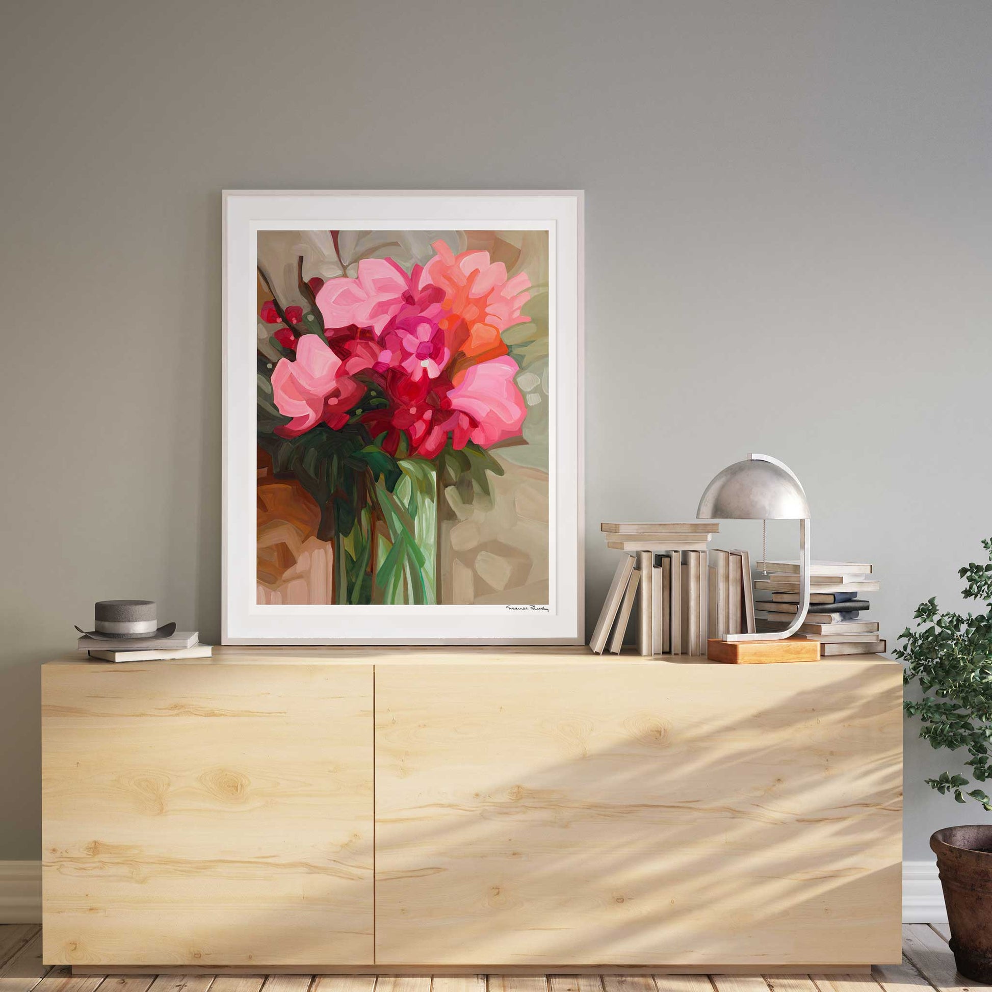 large vertical abstract floral painting art print wildthing 2430-3