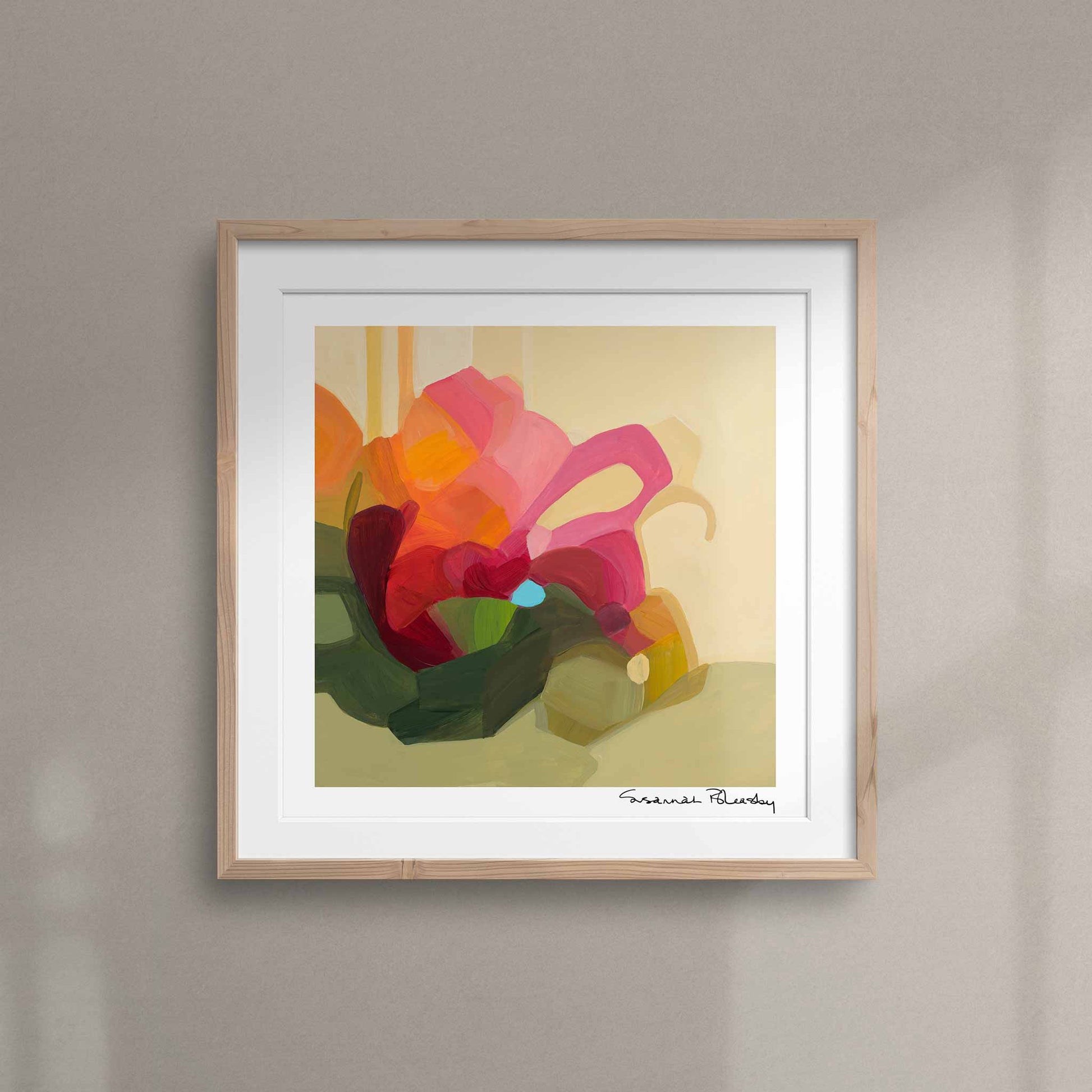 lemon abstract floral wall art print 