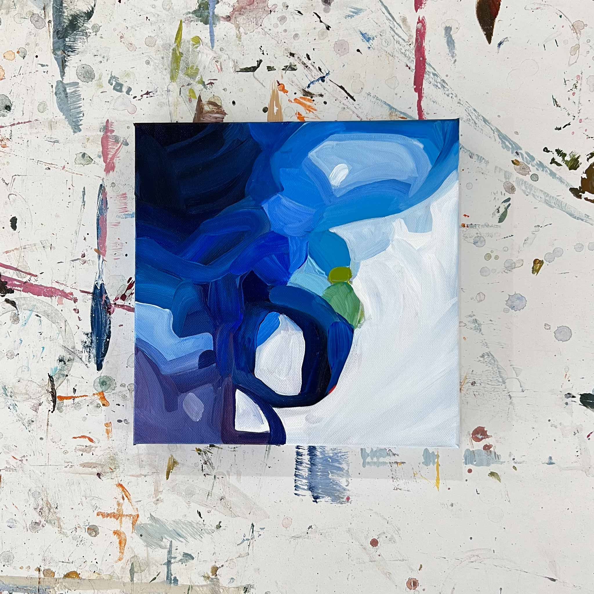Loops and blue abstract painting | Susannah Bleasby