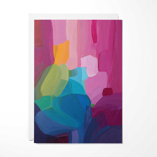 magenta abstract double sided art card