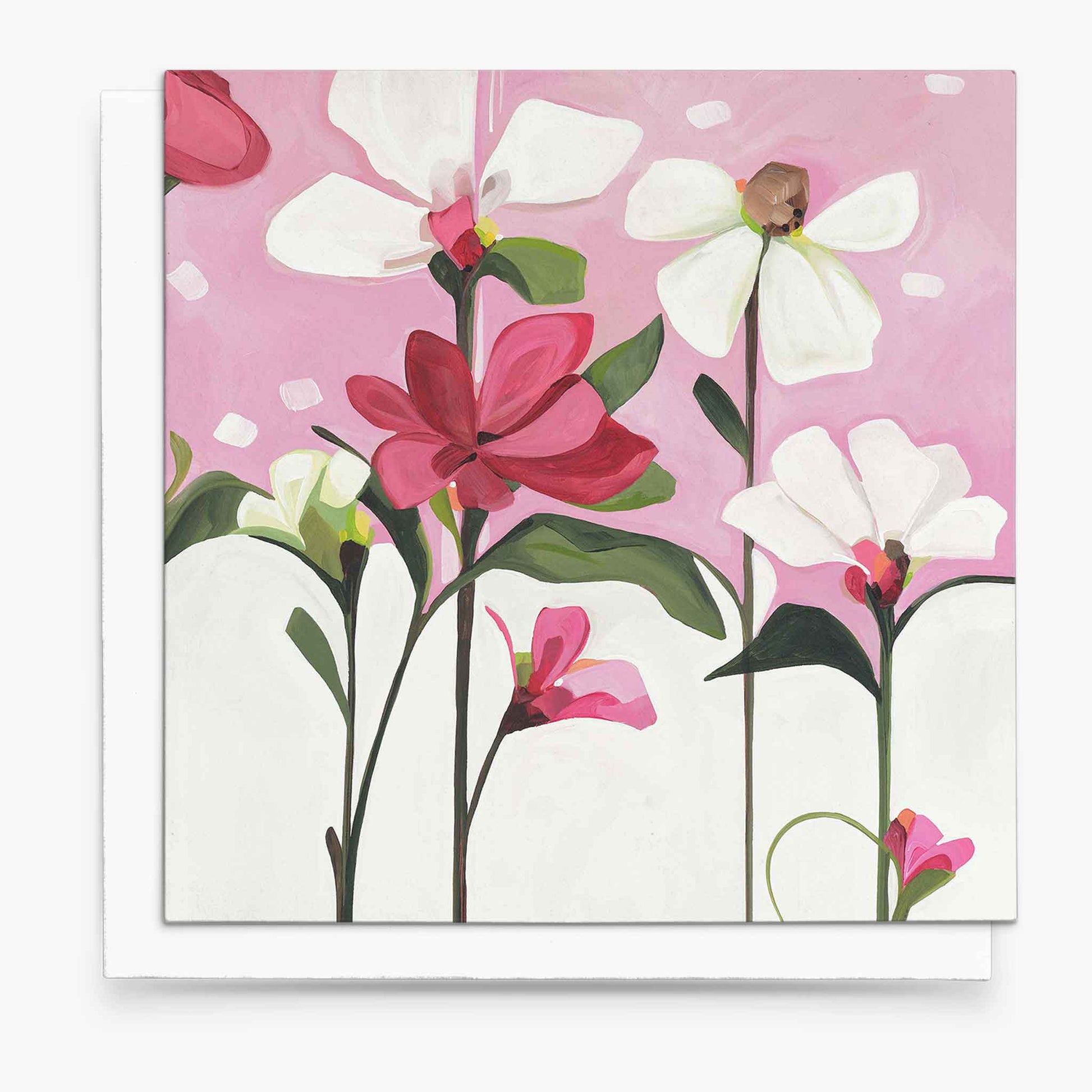 magenta pink card with flowers