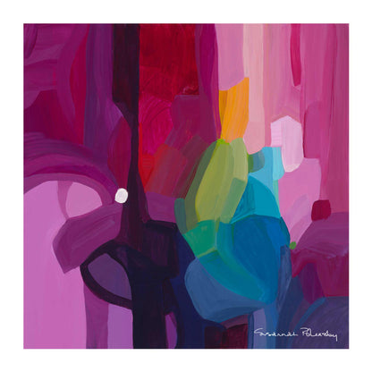 magenta abstract art print 8x8