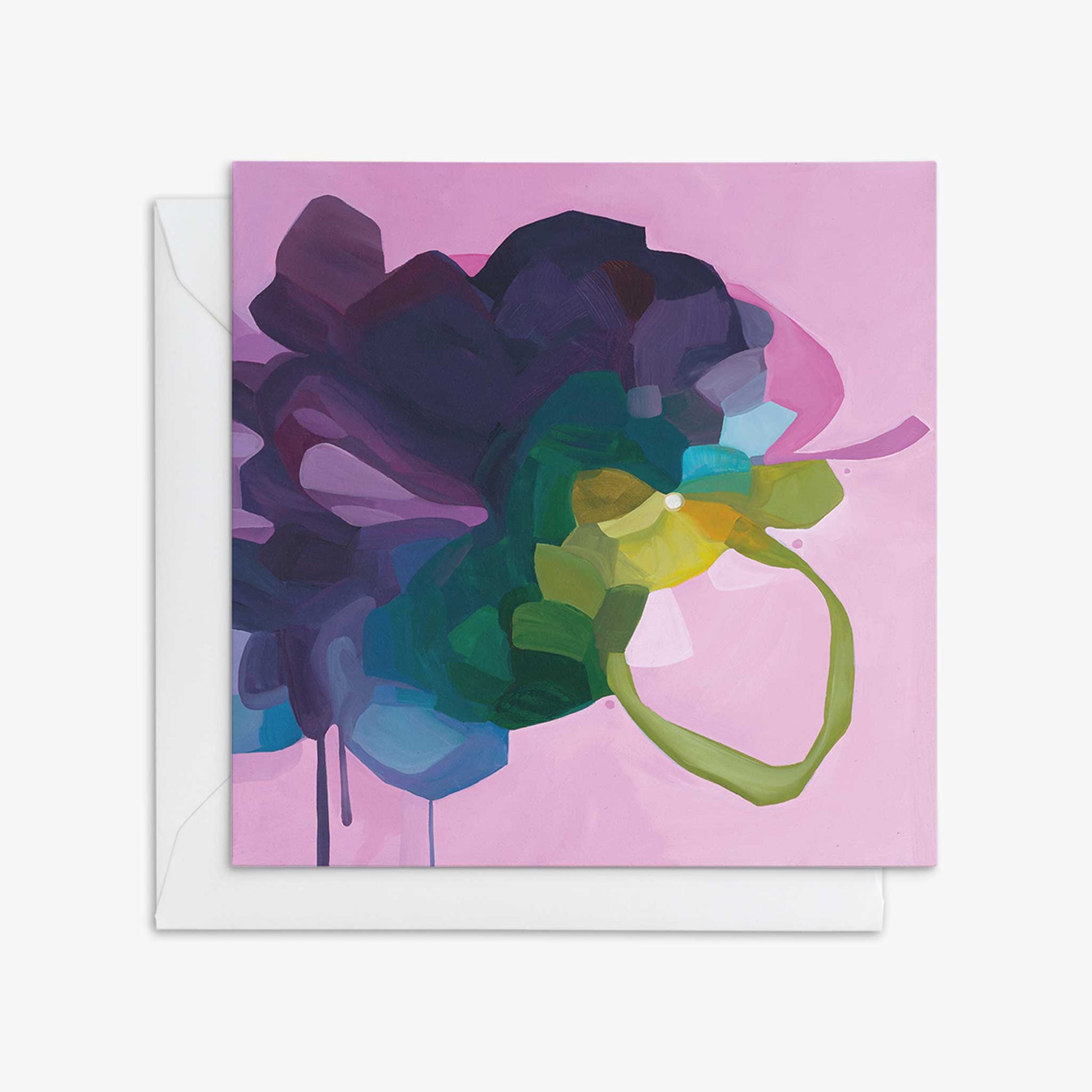 mauve abstract art greeting cards