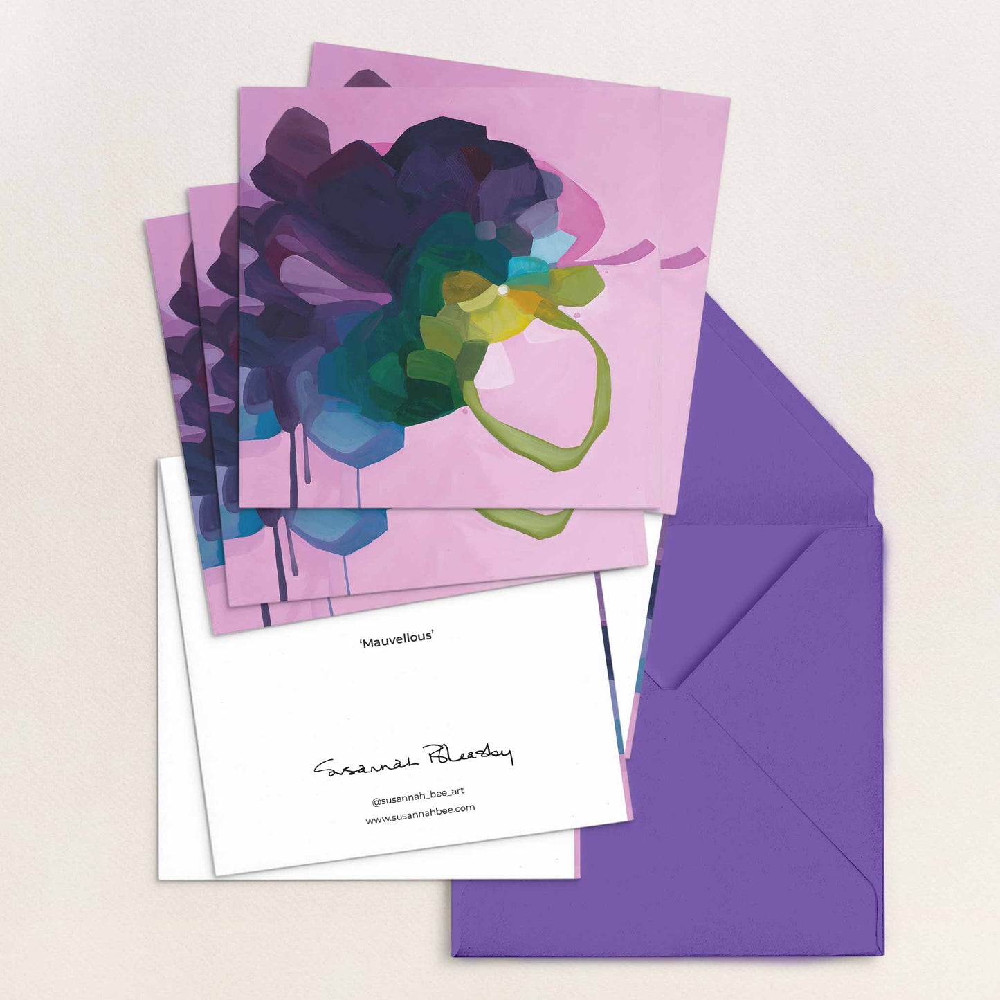 small mauve art cards UK