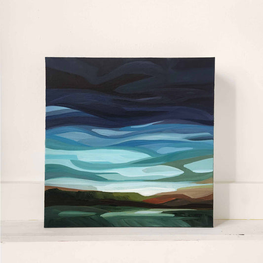 abstract sky painting of shimmering night clouds