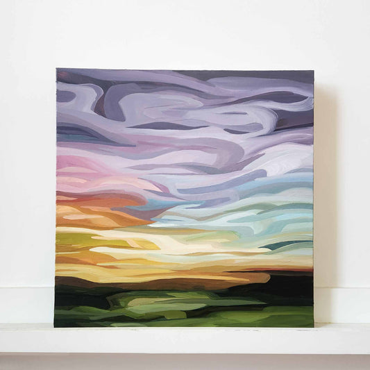 shimmering sunset cloud painting