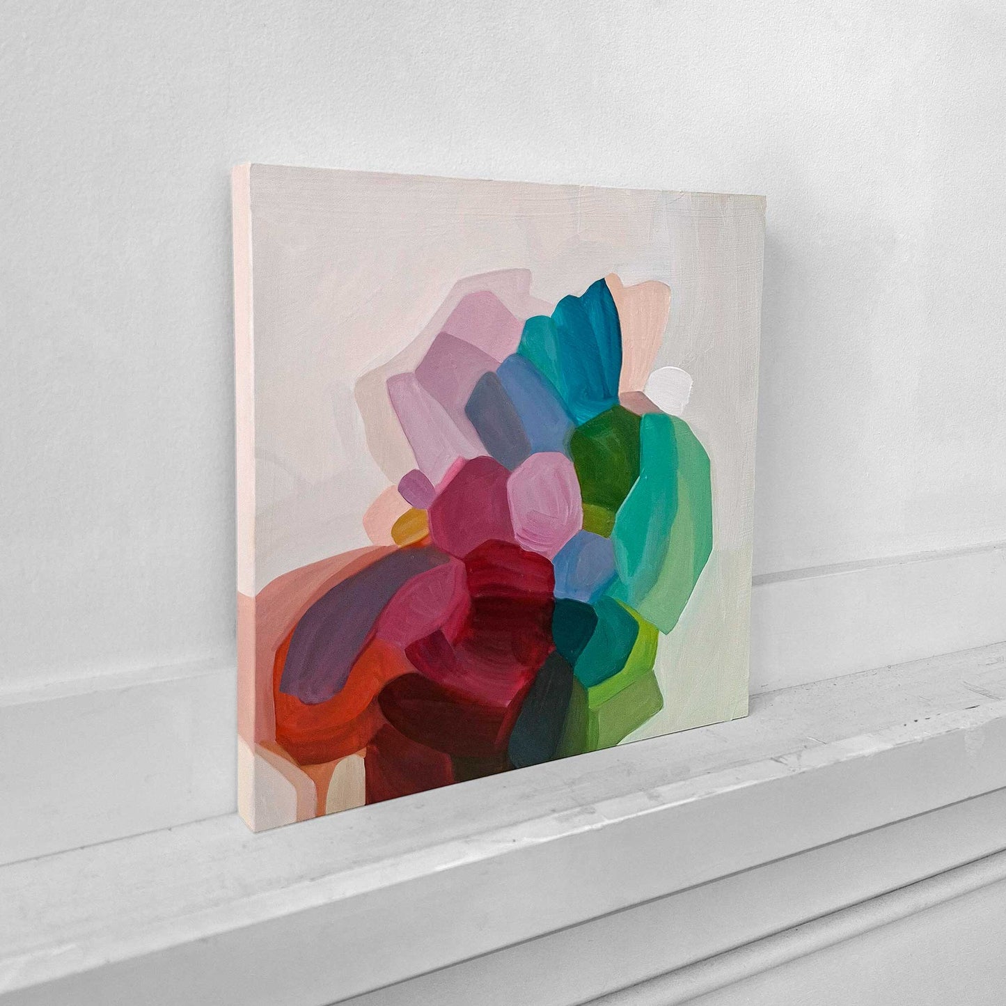 rainbow abstract oil painting in the full spectrum of colour
