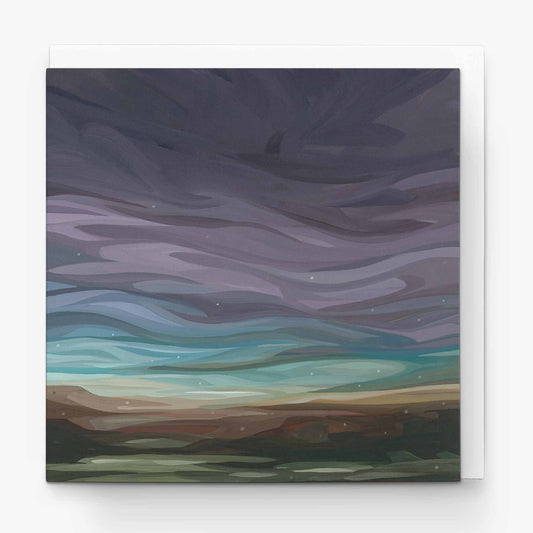 purple sky art card UK