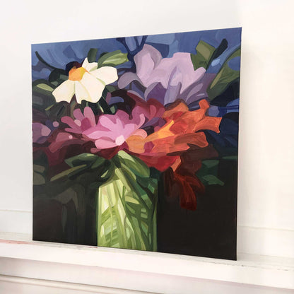 original abstract wildflower painting 24x24