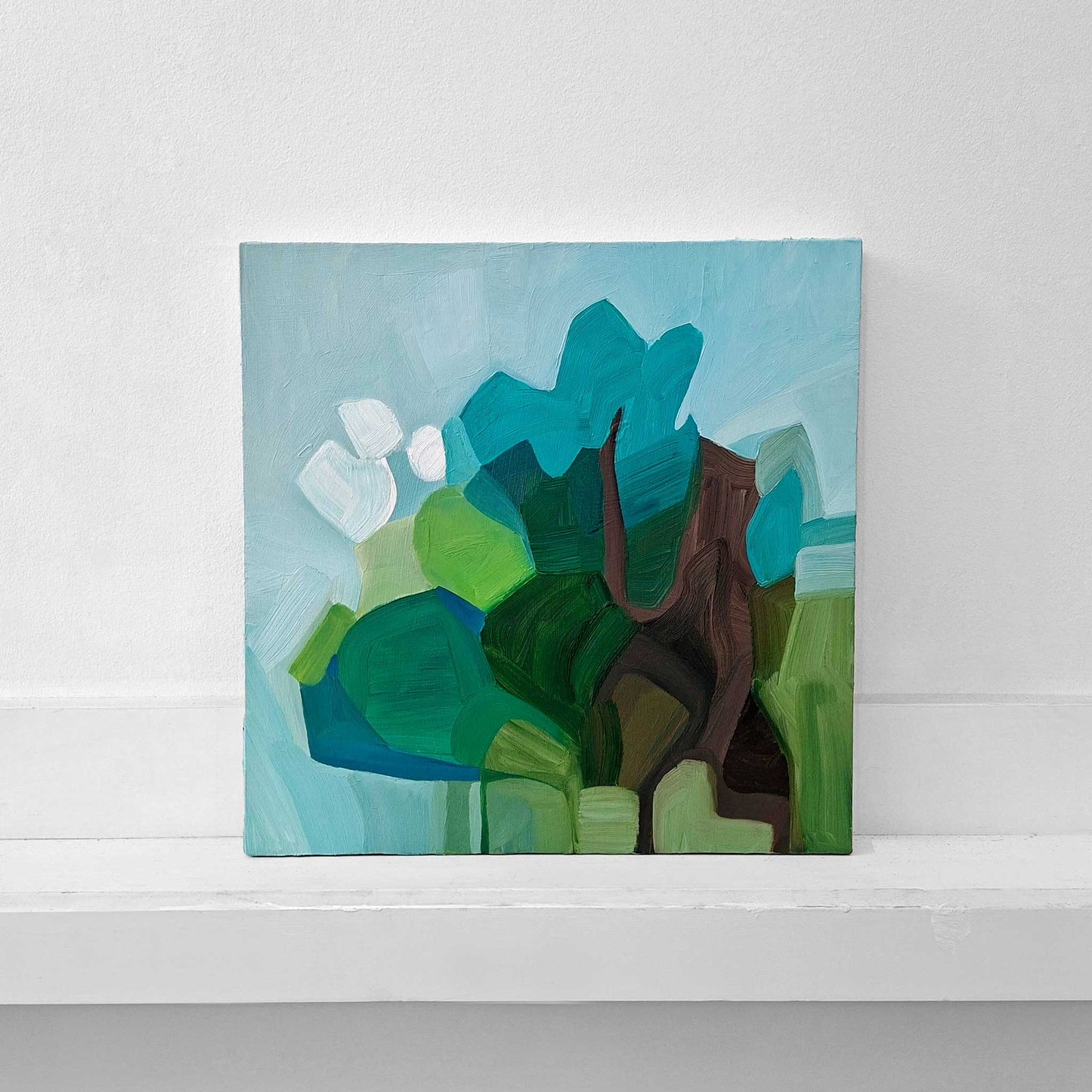 woodland inspired abstract oil painting