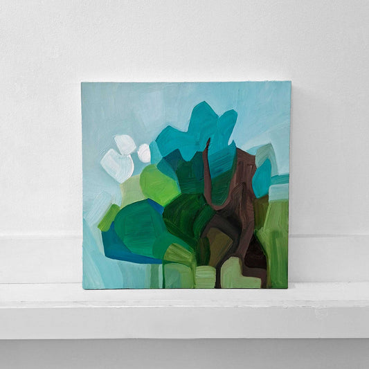 woodland inspired abstract oil painting
