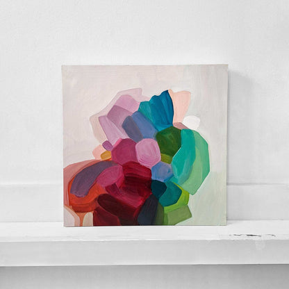 joyful rainbow abstract oil painting