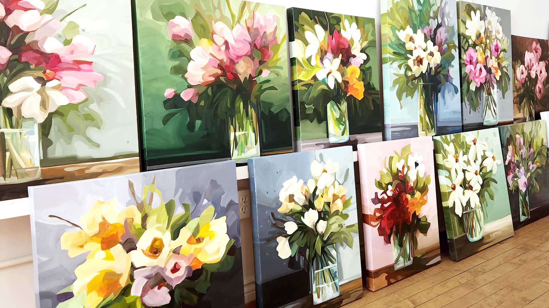 original floral paintings banner