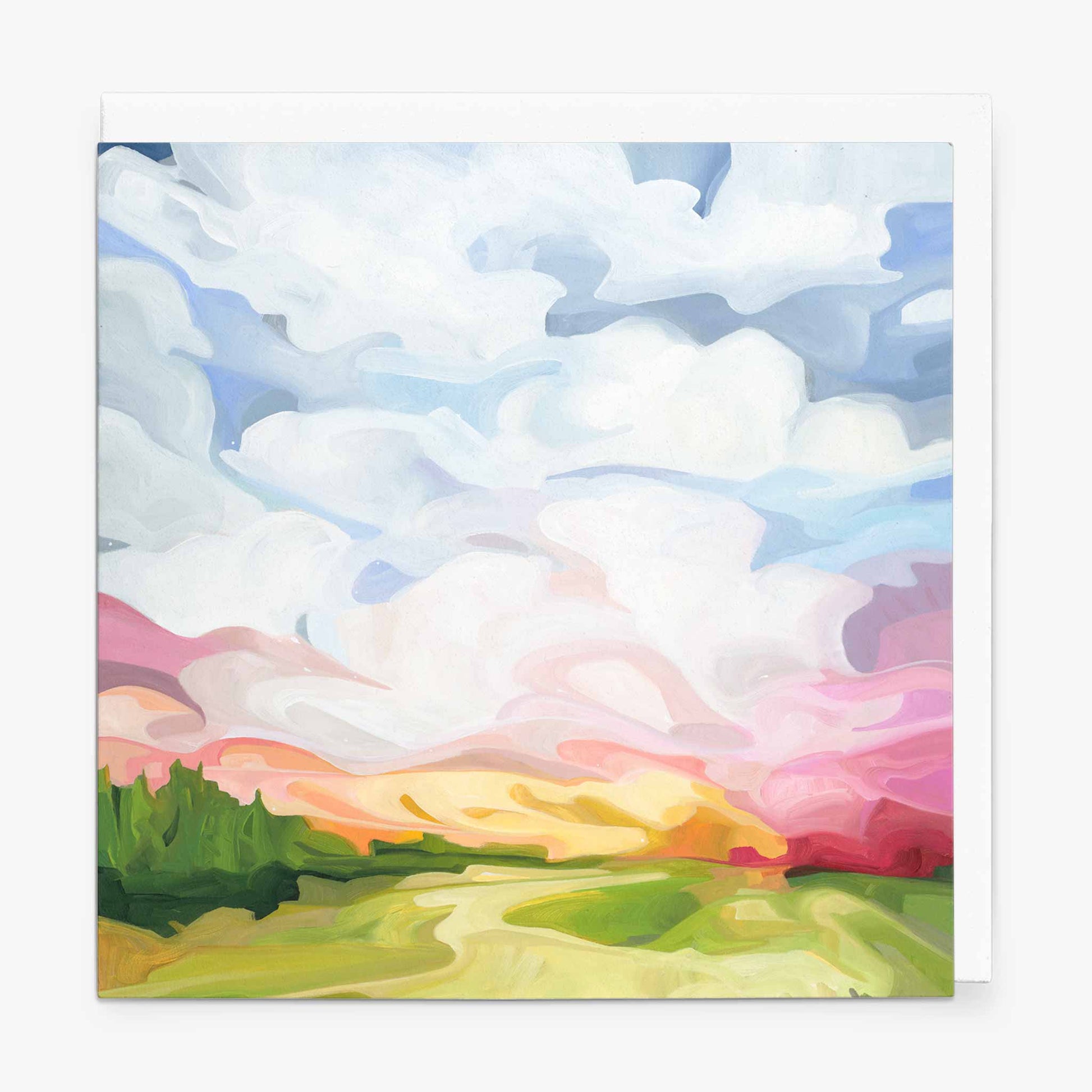 pastel sunrise painting art card
