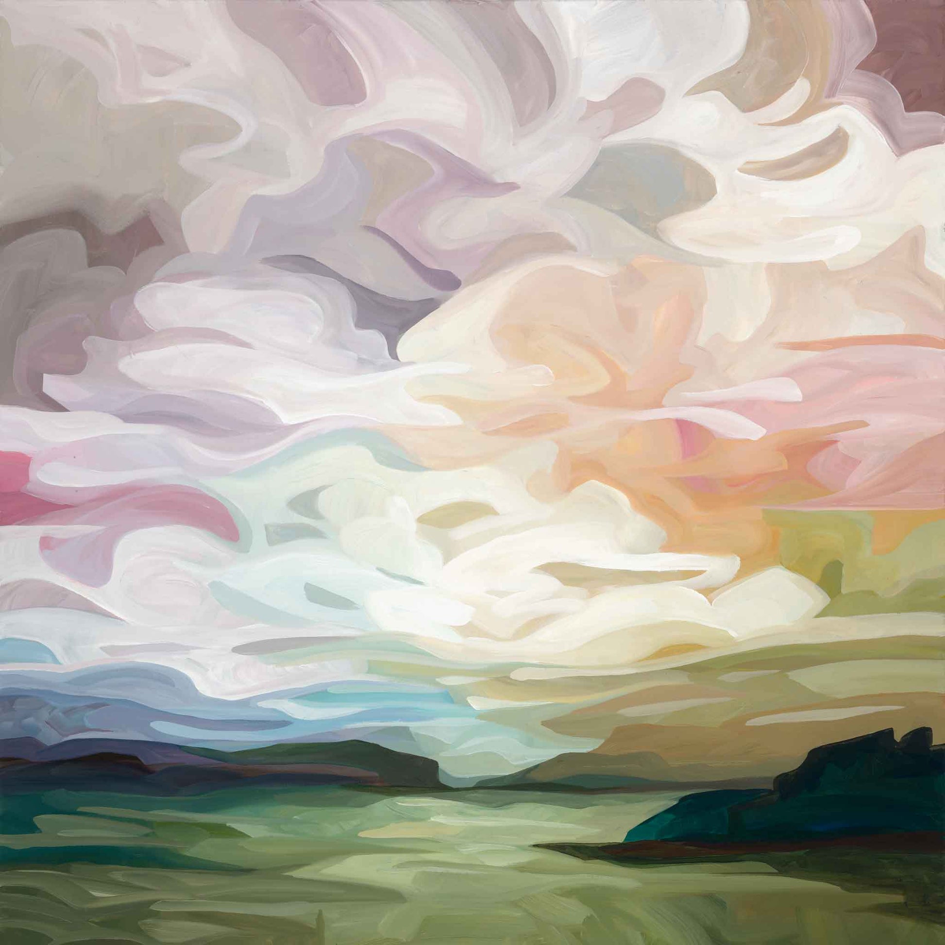 pastel sunset painting art print