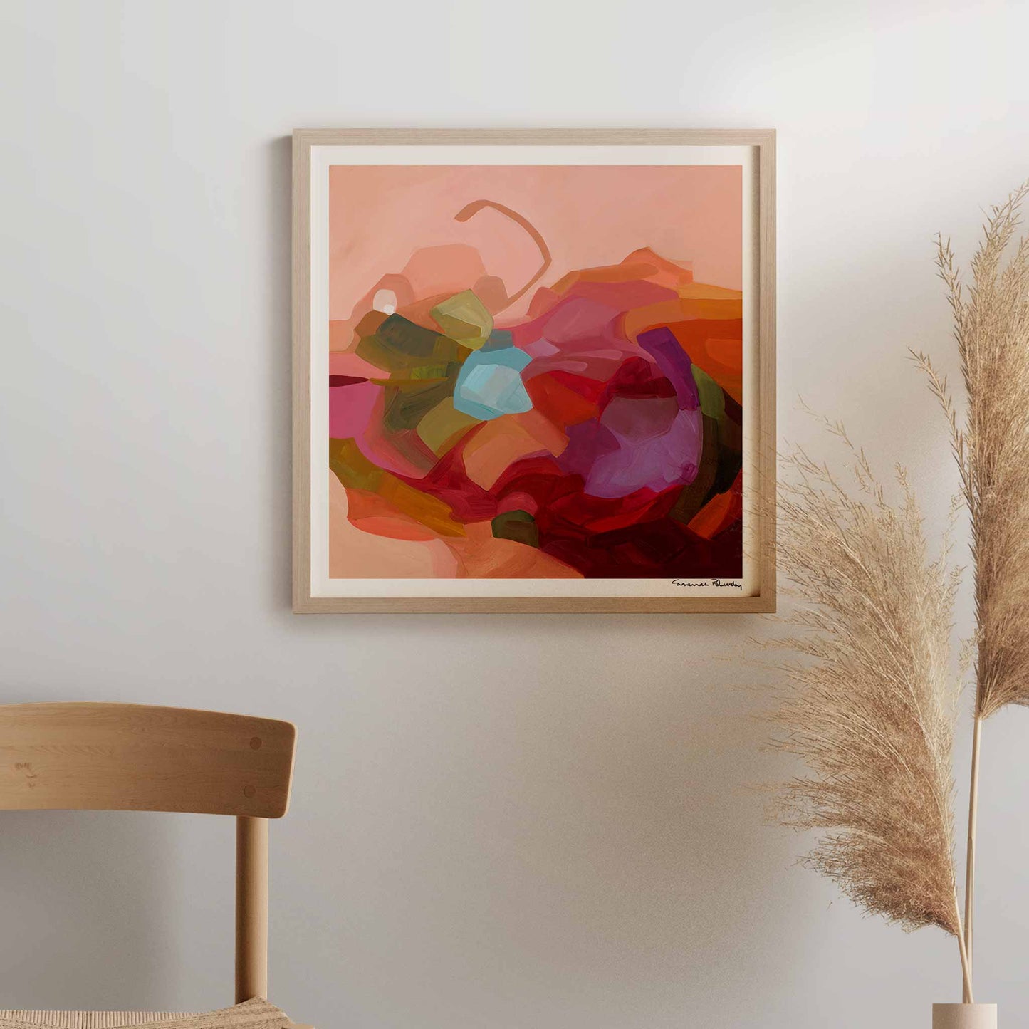 peach abstract art print