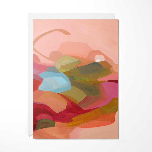 peach abstract double sided art card