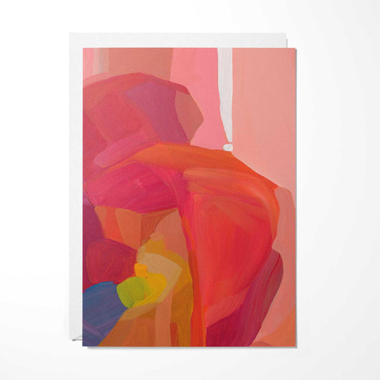 peach mauve abstract double sided art card