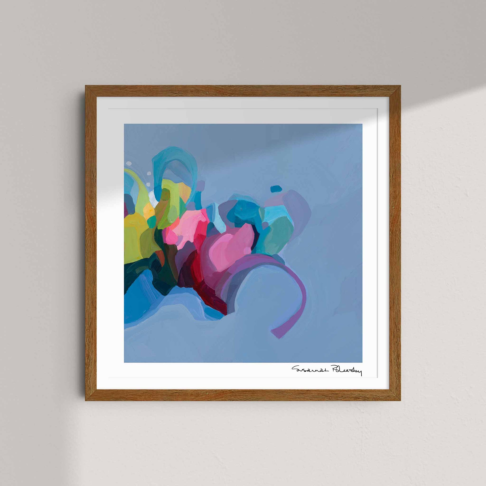 periwinkle blue abstract art print created from original acrylic abstract painting