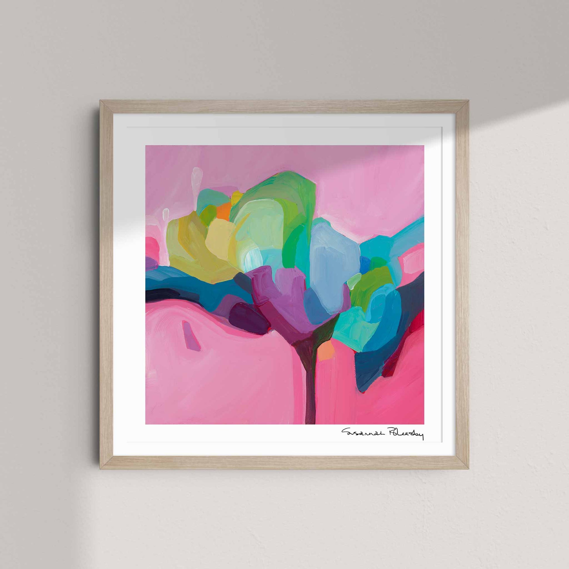 pink abstract art print created from an original abstract acrylic painting