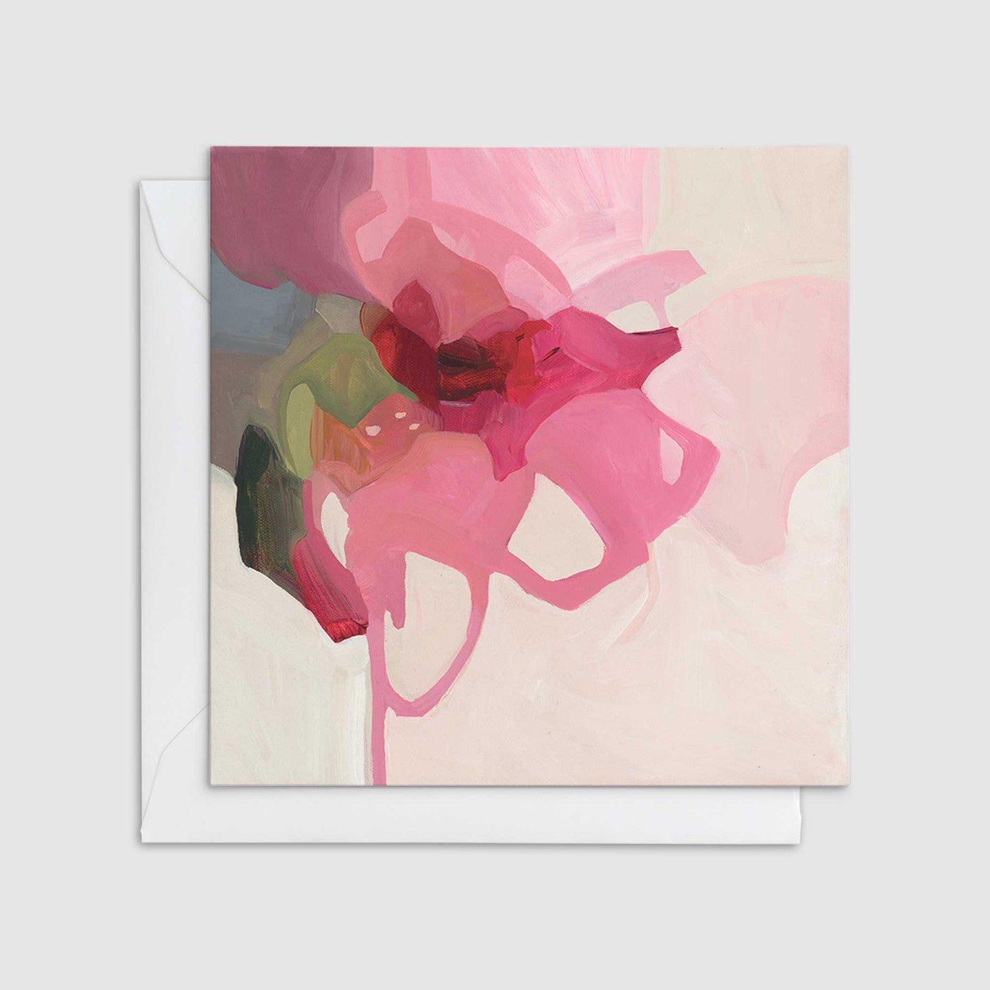 pink abstract flowers floral greeting card