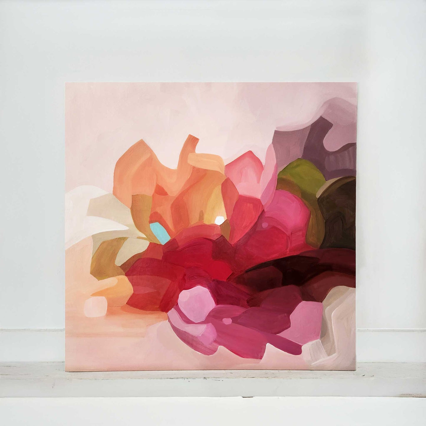 pink abstract painting tickled