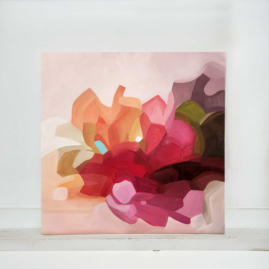 pink abstract painting tickled