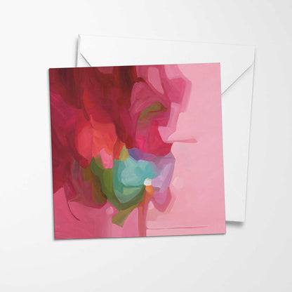 pink abstract spring flower art cards