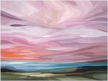 pink acrylic sky painting