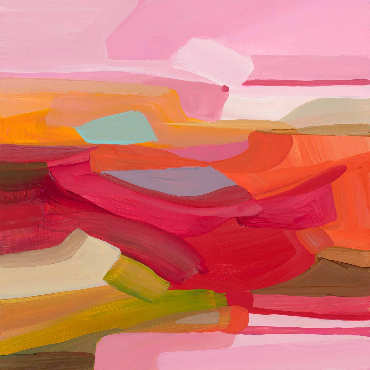 pink and red abstract painting image
