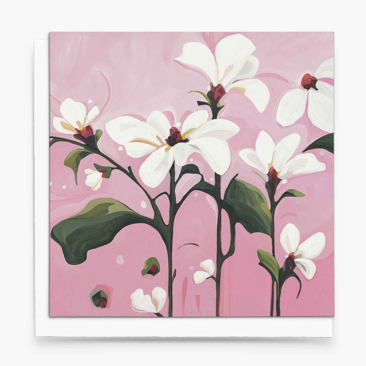 pink card with flowers