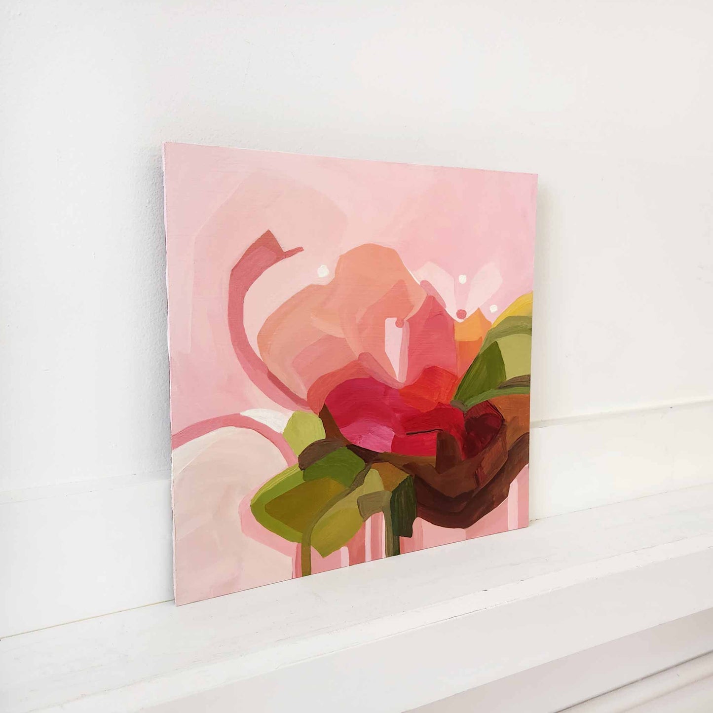 rose pink abstract painting