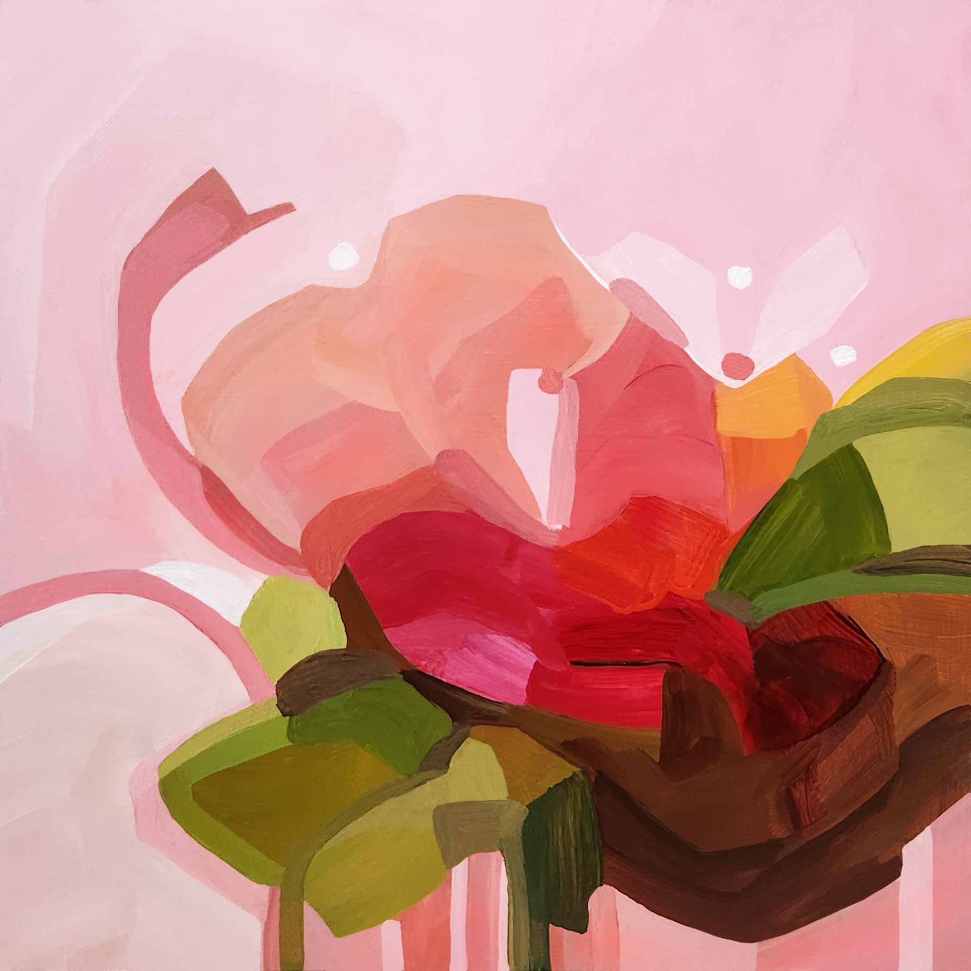 contemporary pink flower painting