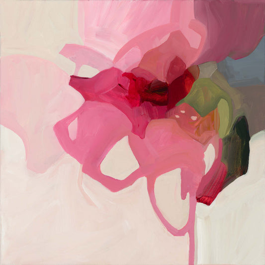 abstract pink flower art print by Canadian artist Susannah Bleasby