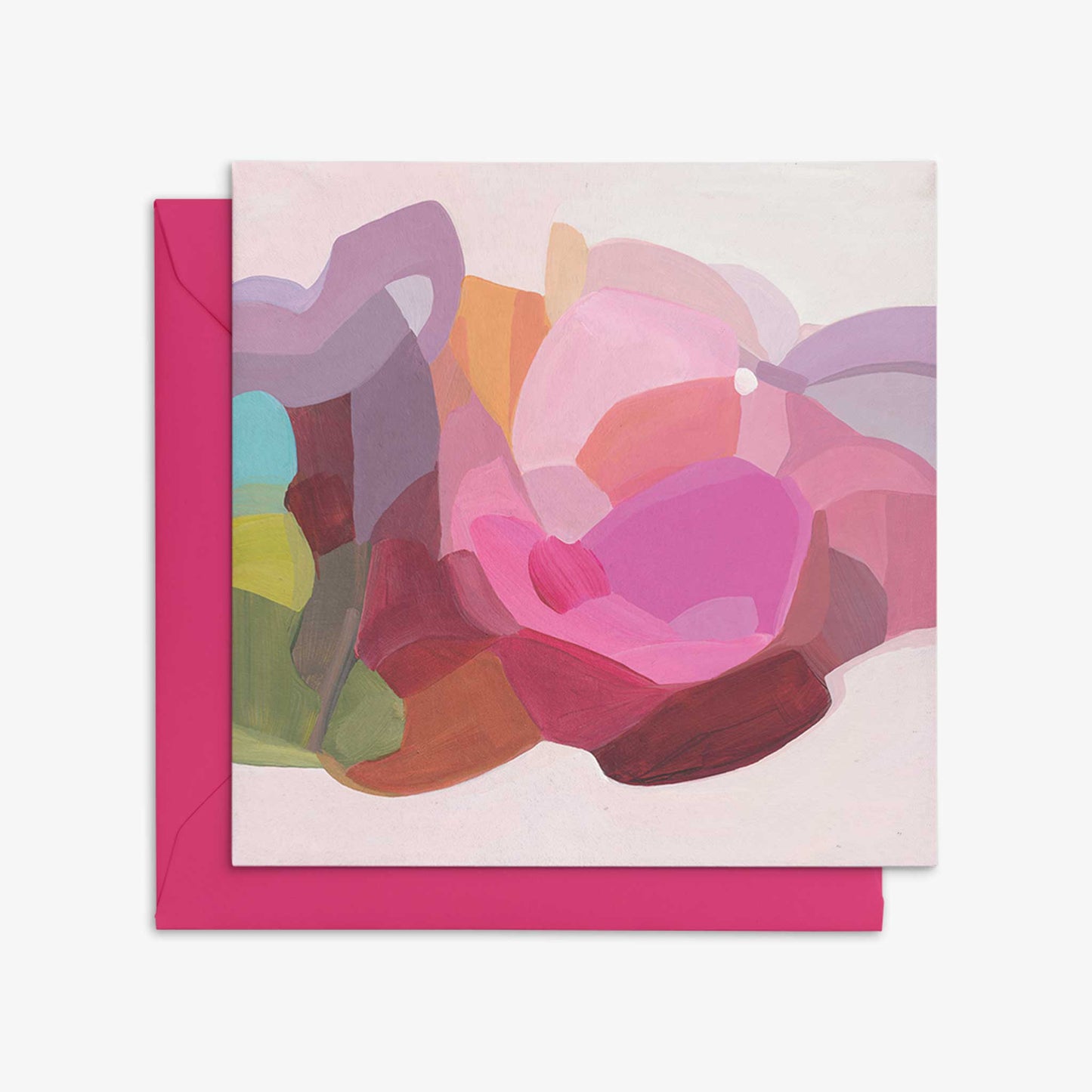 pink mauve abstract art card coolio