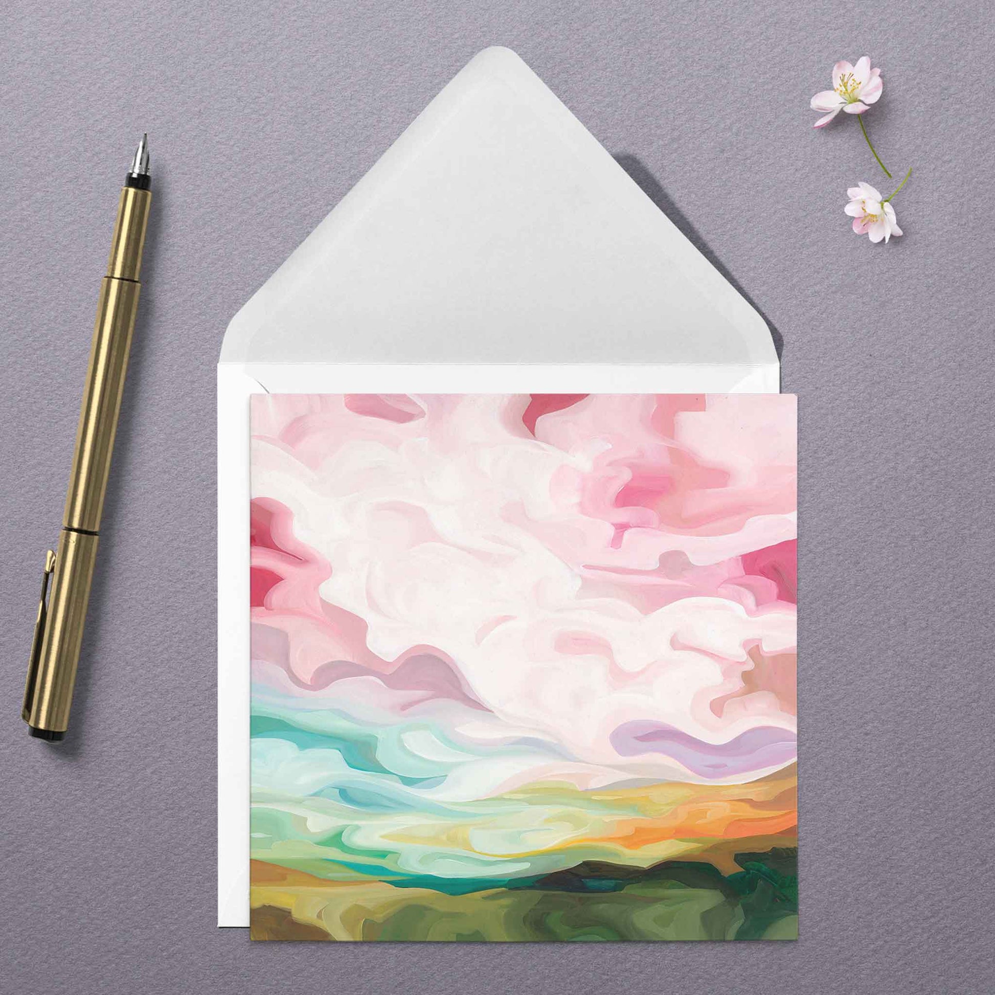 pink pastel sky everyday greeting card