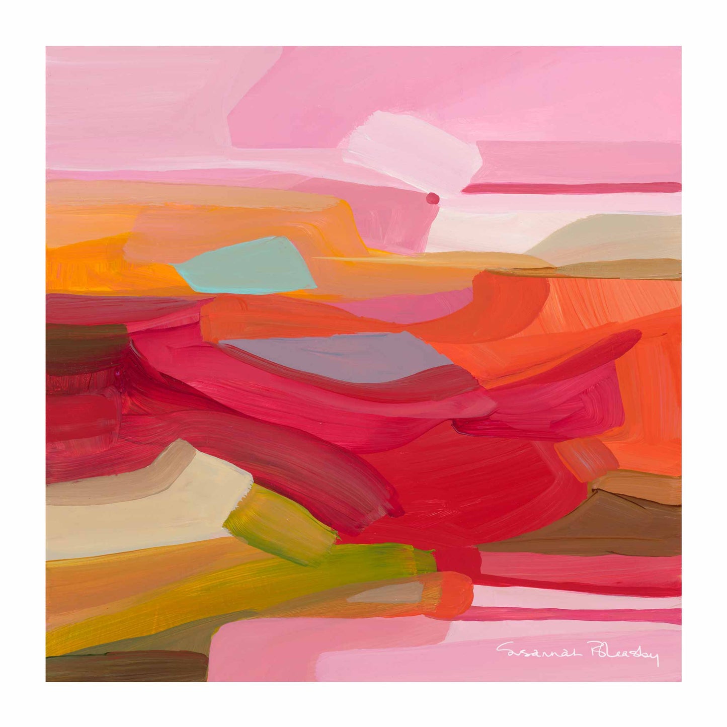 pink and red 8x8 abstract art print