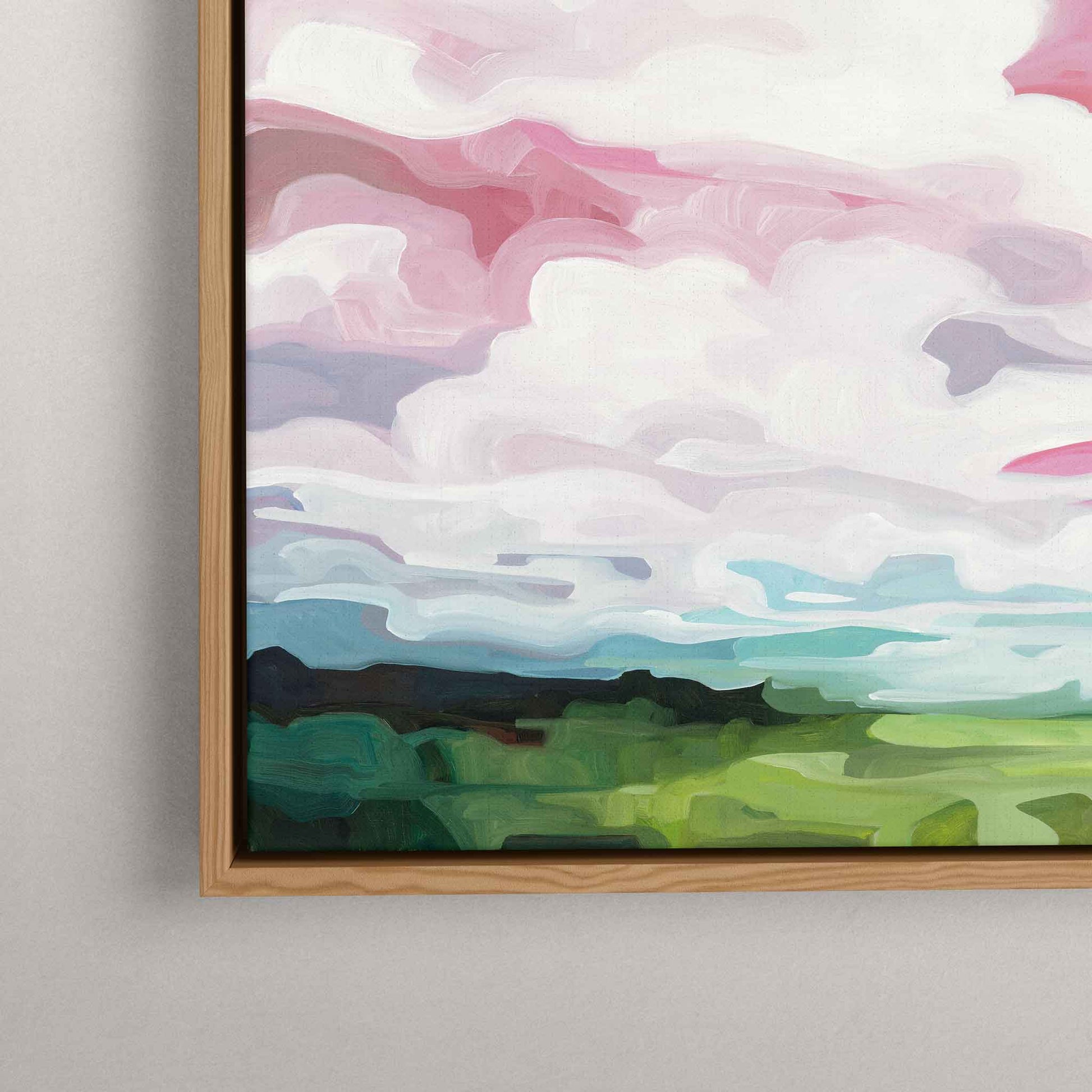 pink sky painting canvas wall art print