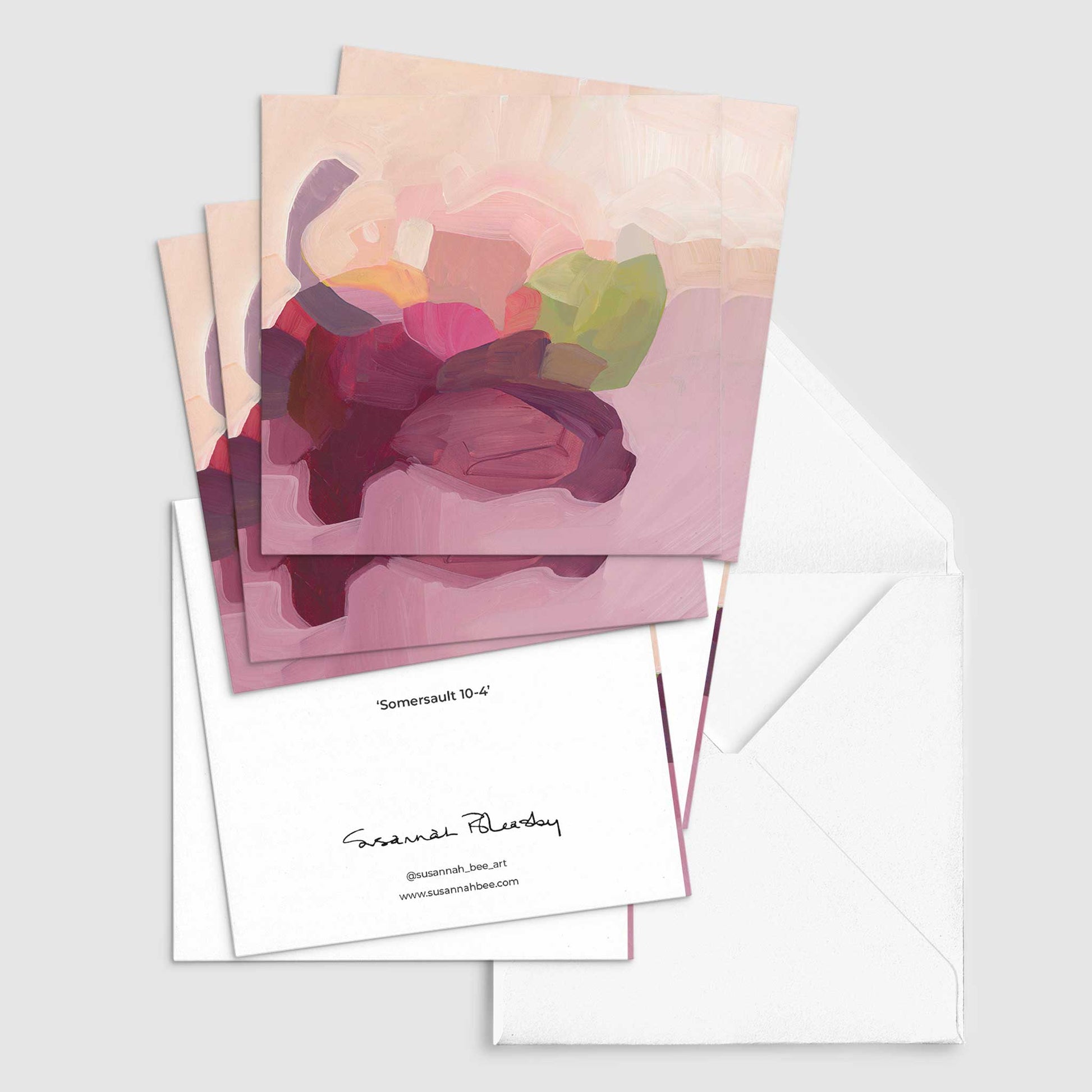 plum purple abstract art greeting cards
