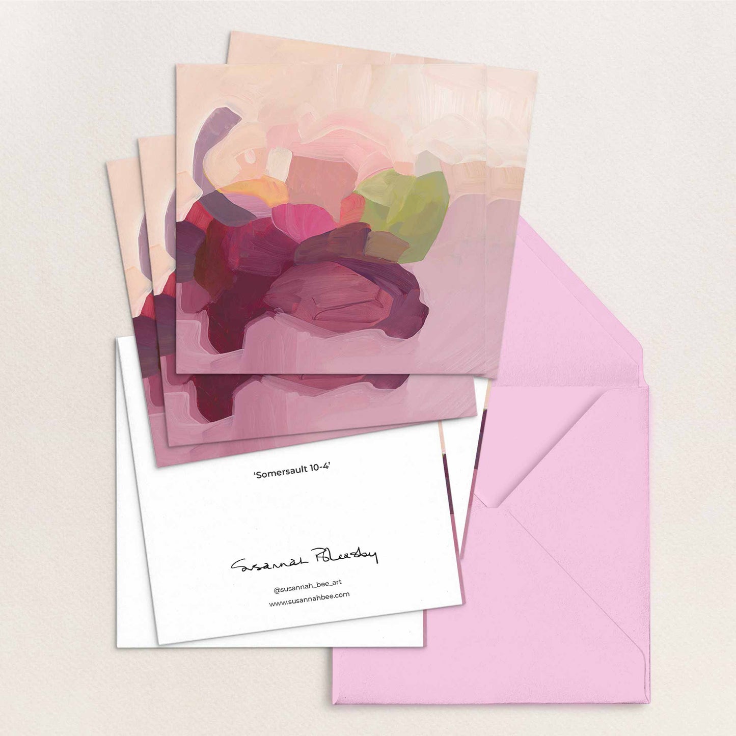 plum coloured art cards UK