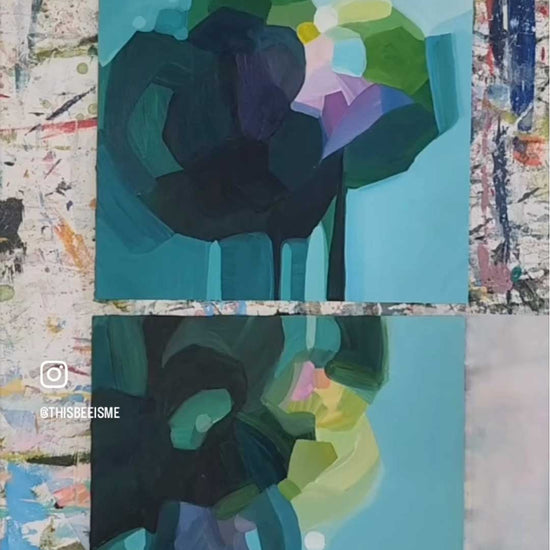 green abstract paintings