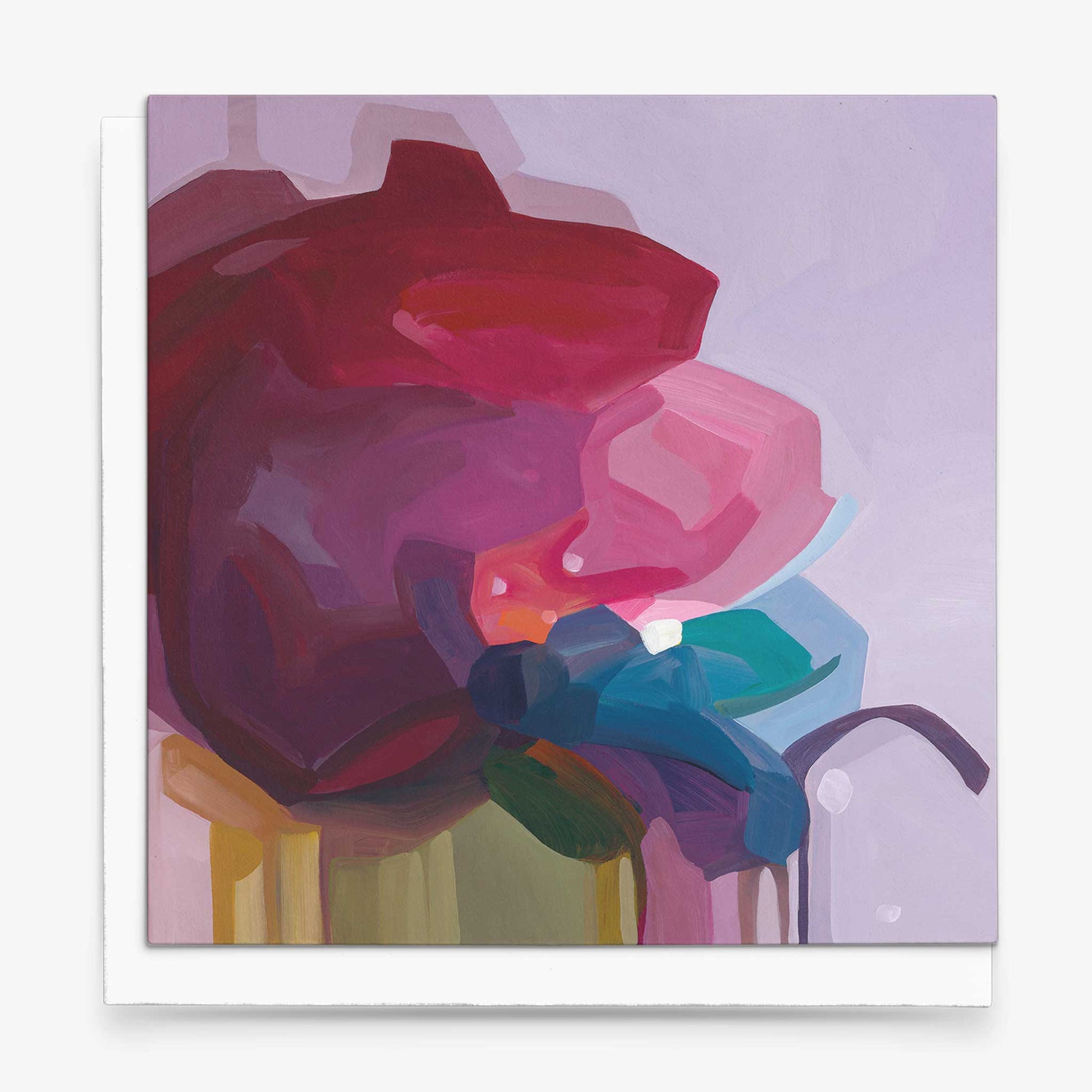 purple abstract flower art cards