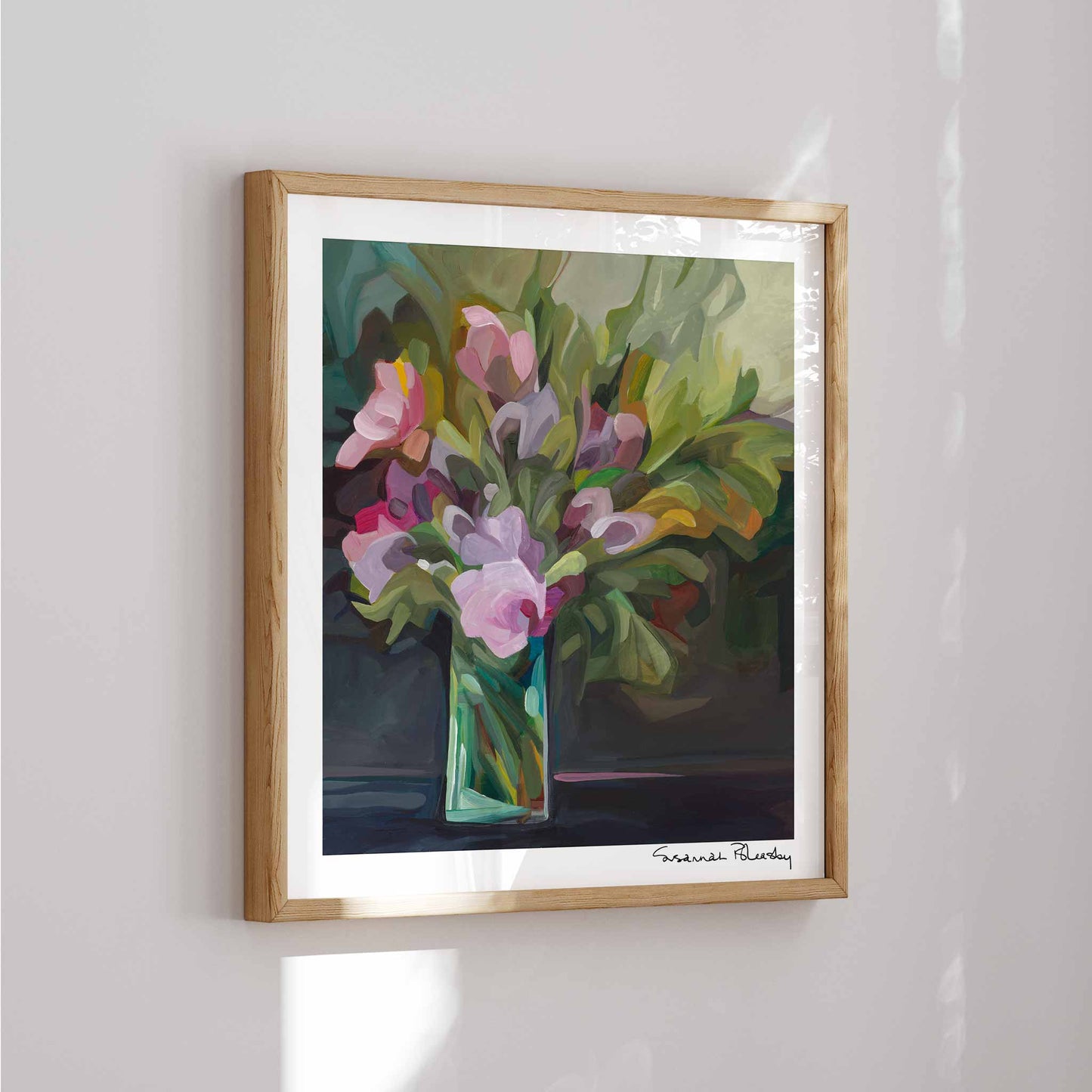 purple alstroemeria bouquet wall art print