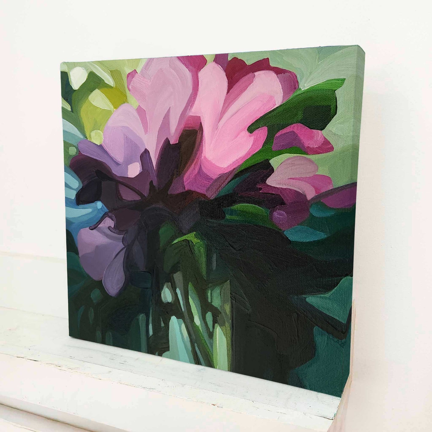 abstract painting of purple wildflowers