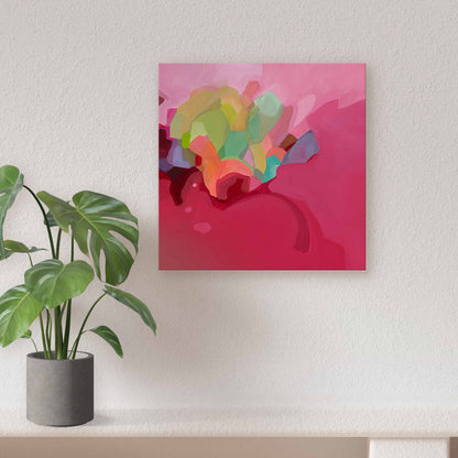 raspberry red abstract canvas artwork