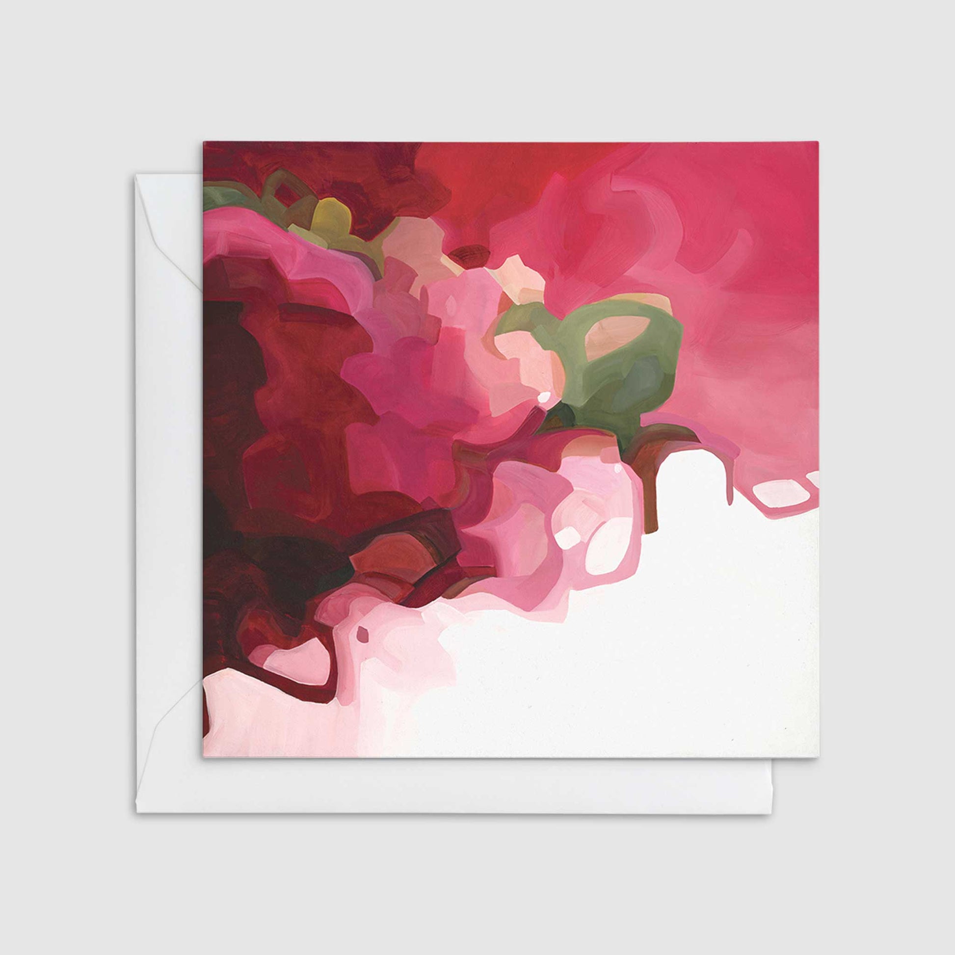 red abstract art card with envelope