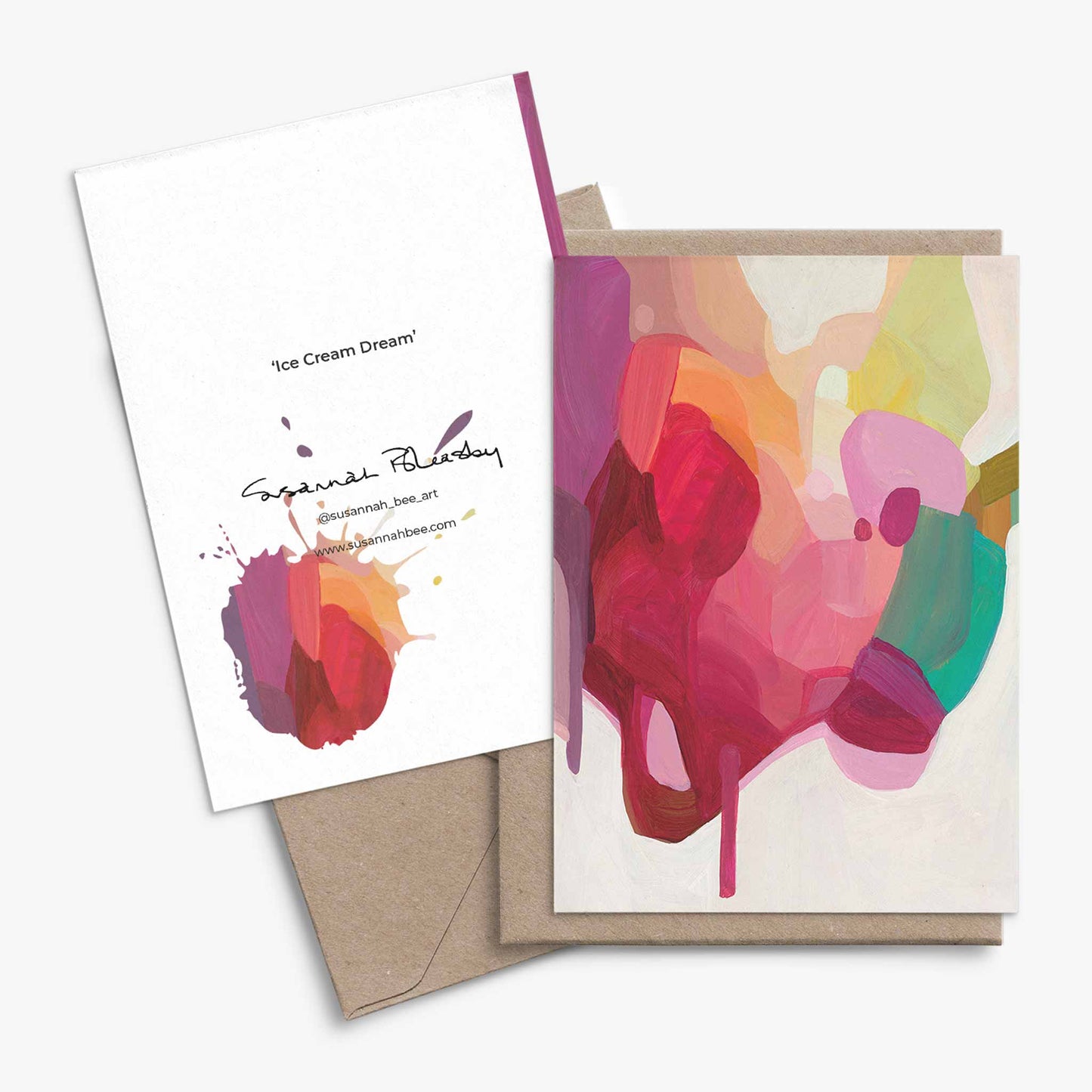 A6 art cards UK with colourful abstract designs