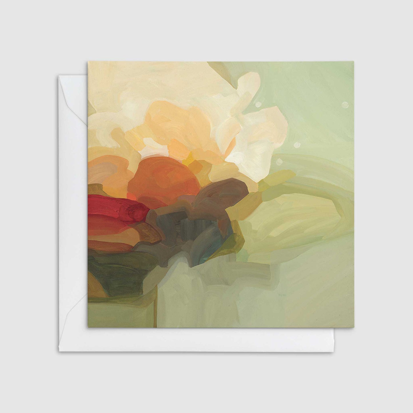 sage green abstract painting art card